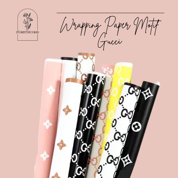 

( ECER ) TERMUIRAH WRAPPING PAPER MOTIF GUCCI STYLE WRAPPING CELLOPHANE KERTAS KADO/KERTAS PREMIUM /KERTAS PEMBUNGKUS HADIAH