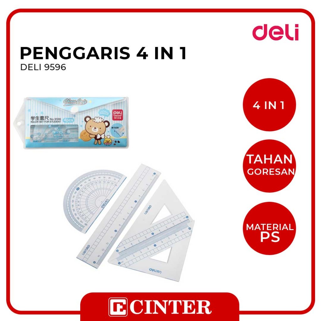 

DELI - PENGGARIS / MISTAR / RULER STUDENT SET PACKAGING ZIP BAG 9596