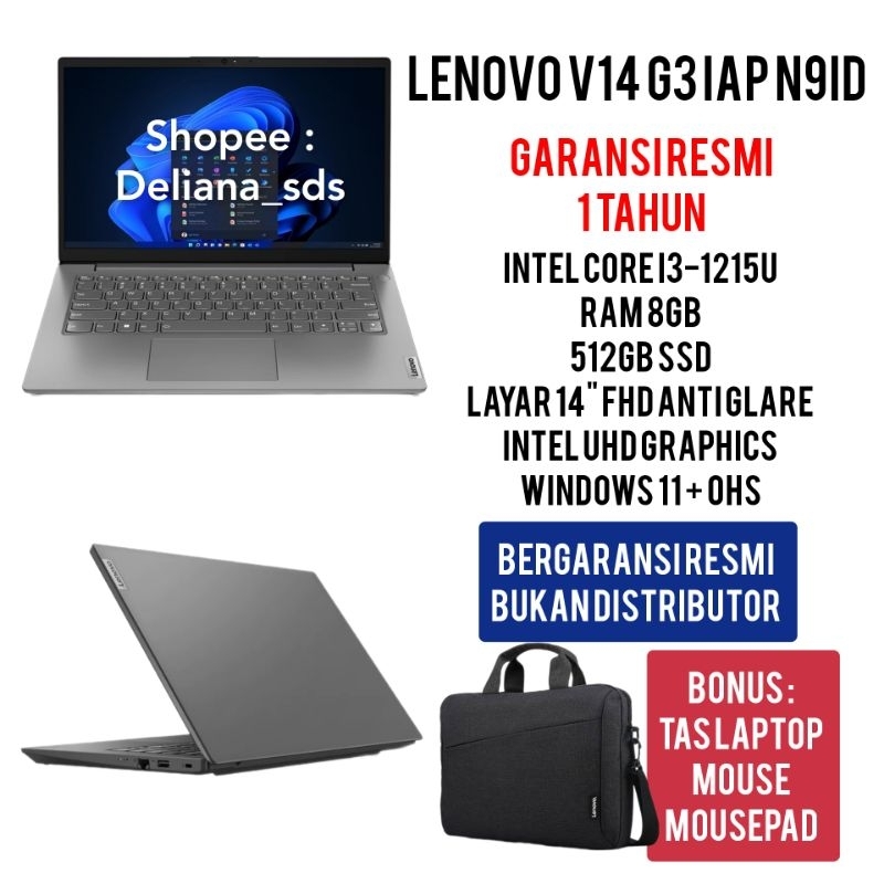 Laptop Lenovo V14-G3 IAP-N9ID Intel Core i3-1215U 8GB/512GB SSD Garansi Resmi 1 Tahun Laptop Lenovo 