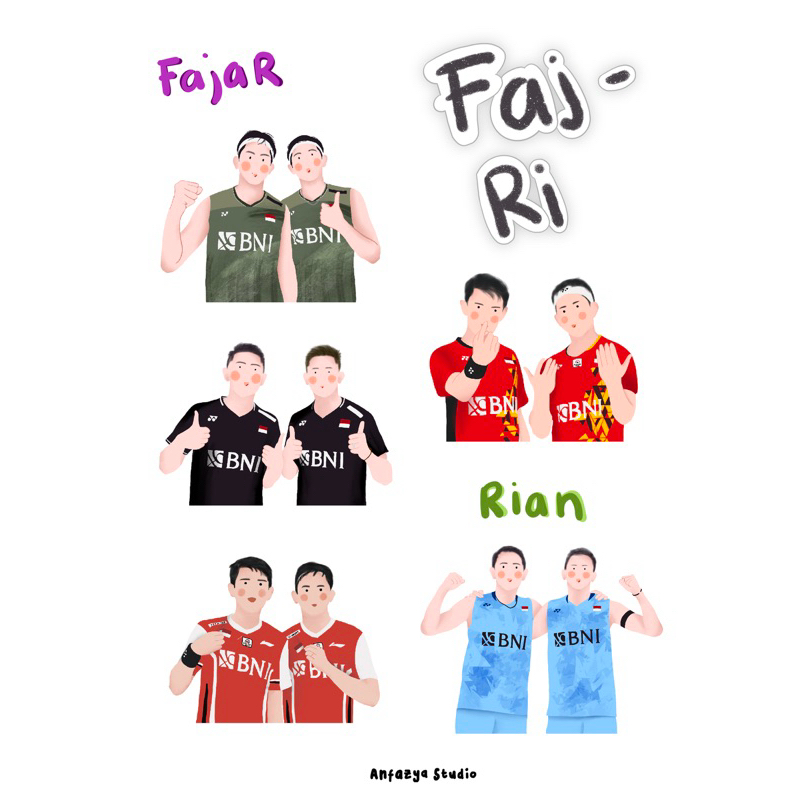 

Stiker Fajri Fajar Rian Badminton - Anfazya Studio