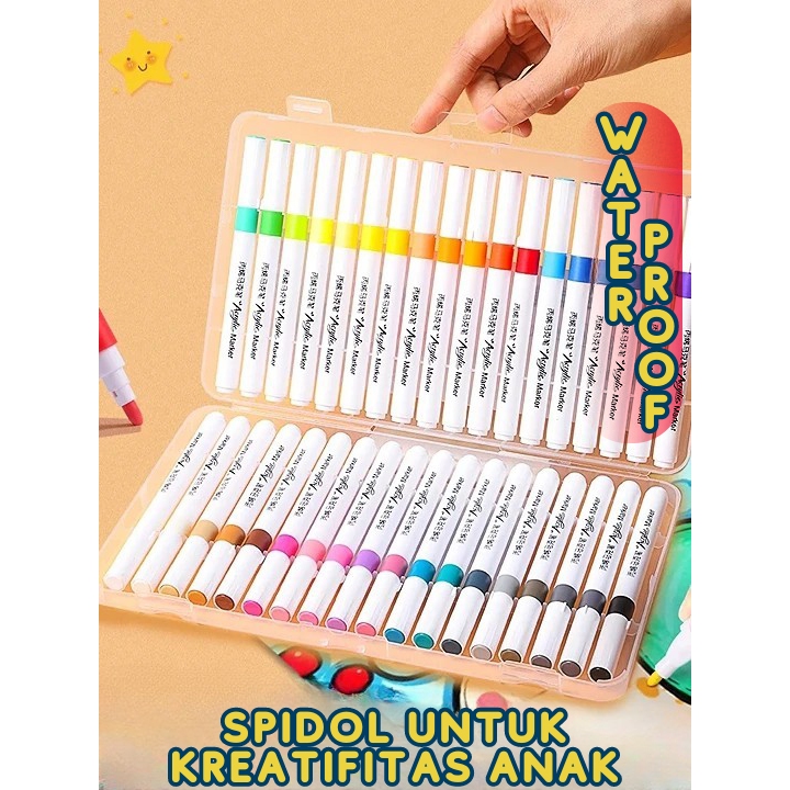 

Spidol Akrilik (Acrylic Marker) 12, 24, 36, 48, 60 Warna Multifungsi dan Menarik