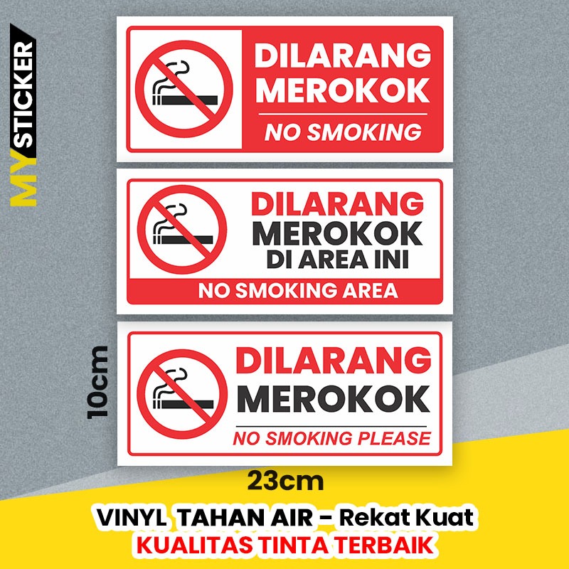 

Stiker Dilarang Merokok Bahan Vinyl Tahan Air | 23 x10cm