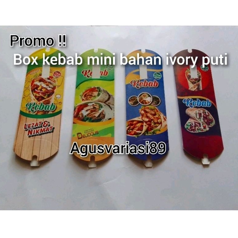 

Box kebab mini bahan ivory // Dus kebab mini // Kemasan kebab mini // Wadah kebab mini