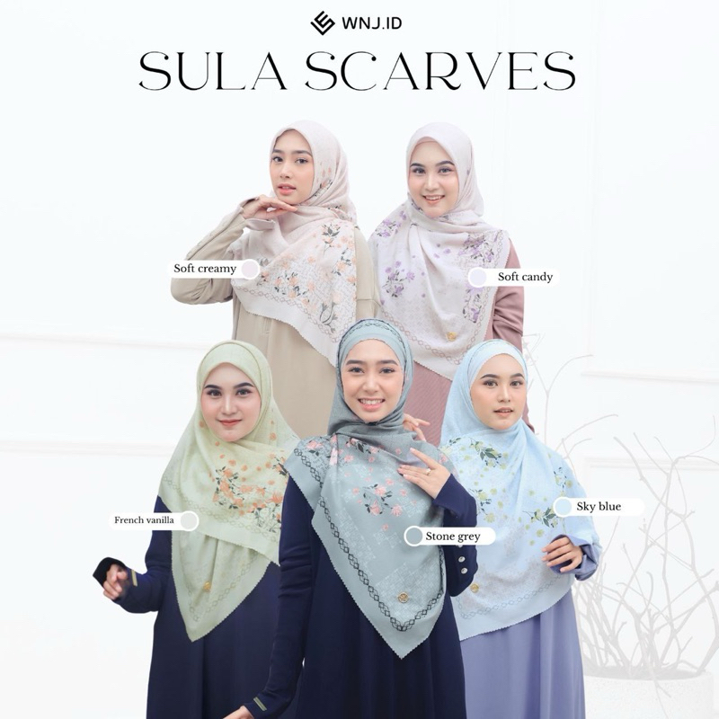 WNJ.ID | SULA SCARVES HIJAB SEGIEMPAT VOAL MOTIF