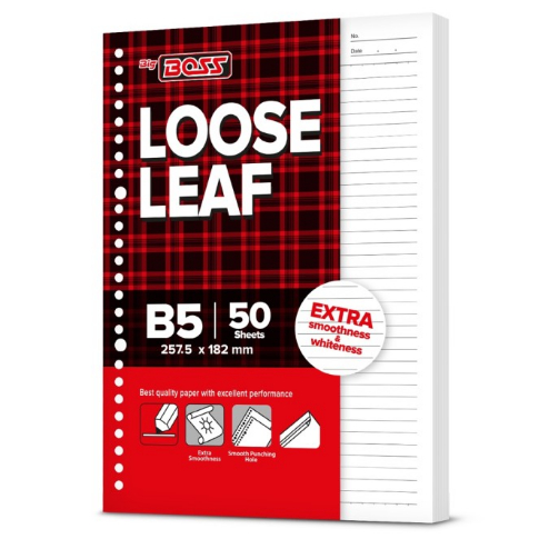 

( DAPAT 1 PAK ) LOOSE LEAF BIG BOSS B5 50 / Kertas File Binder Big Boss B5 50 Lembar