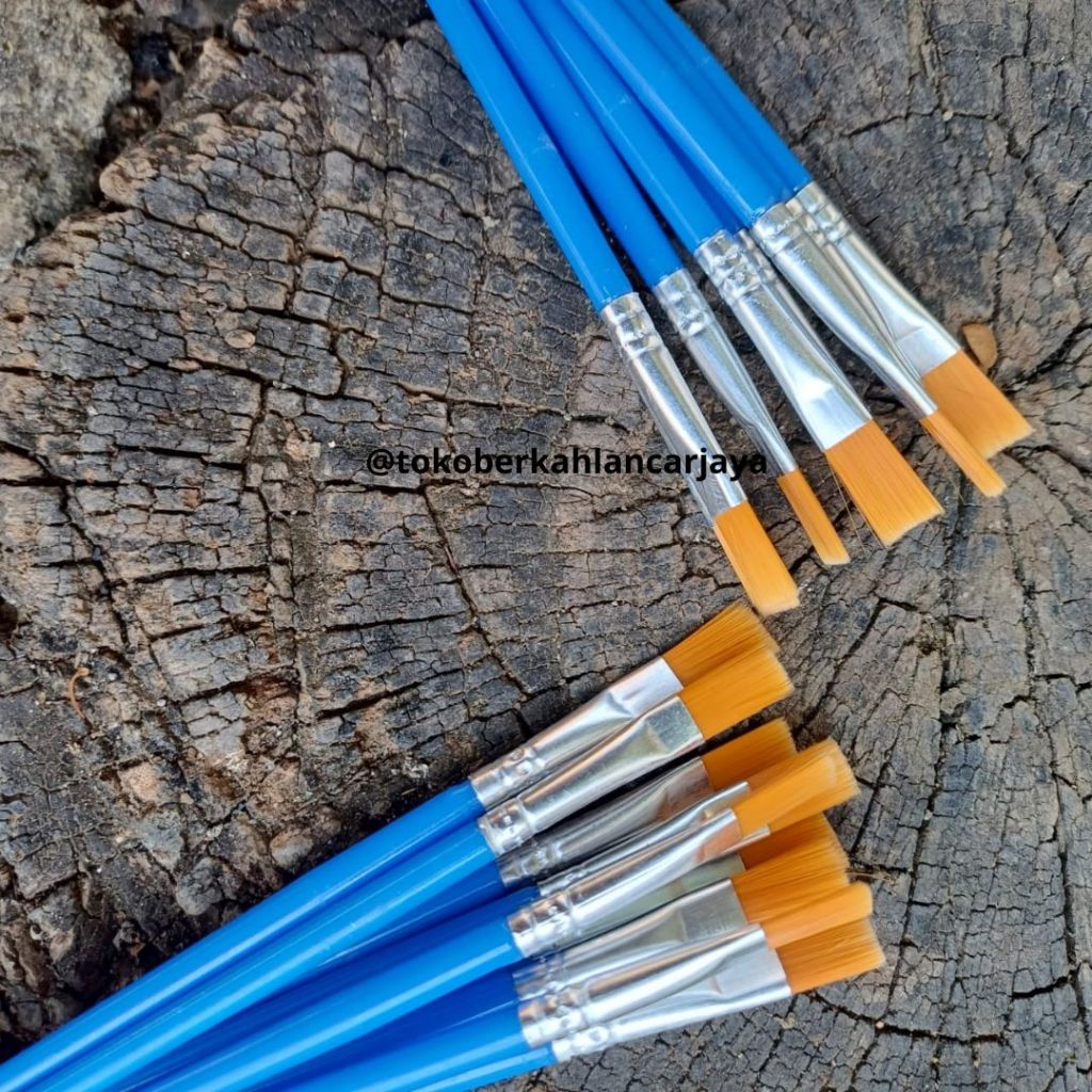 

Kuas Lukis Akrilik Bulu Nilon Cat Air Cat Minyak Paint Brush Flat