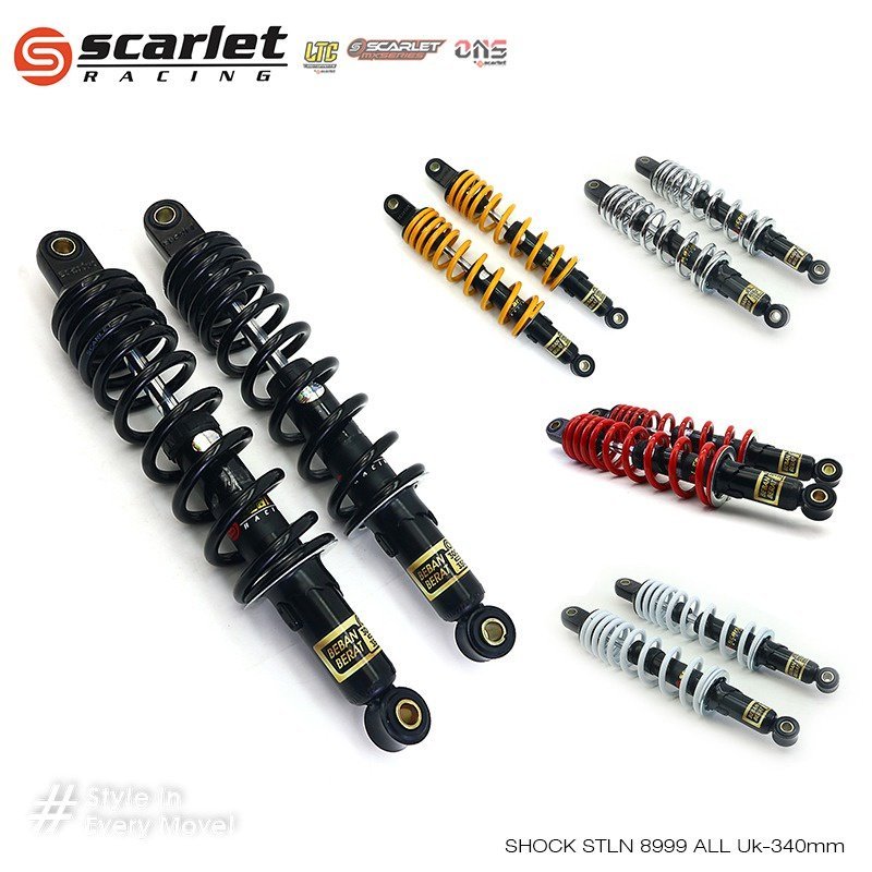 SHOCK SOK BREAKER MONO BELAKANG NON TABUNG 8999 BEBAN BERAT UKURAN 280 320 340 360 MM SCARLET RACING