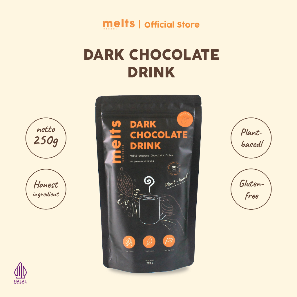 

Melts Dark Chocolate Drink | Minuman Cokelat Plant Based Vegan
