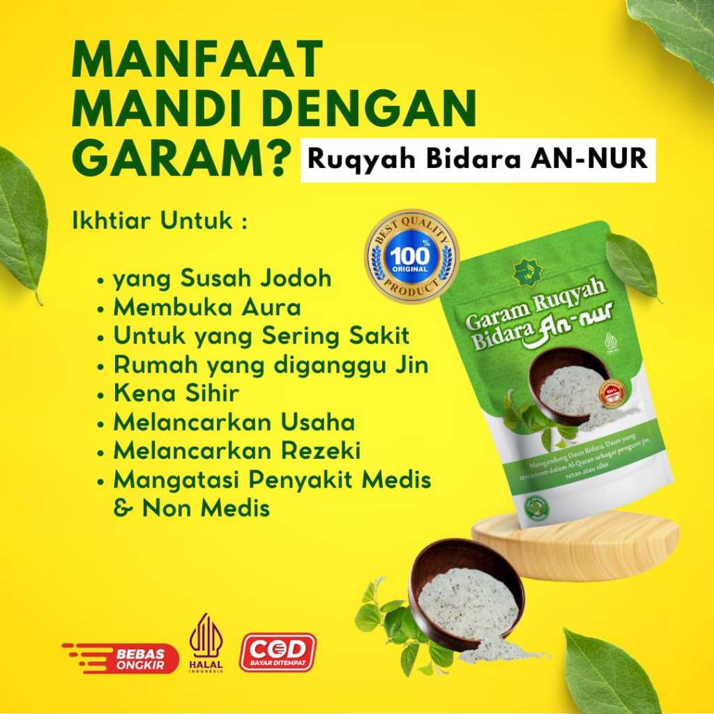 

50gr garam ruqyah bidara an-nur penangkal penglaris tempat usaha pembuka aura wajah siap pakai