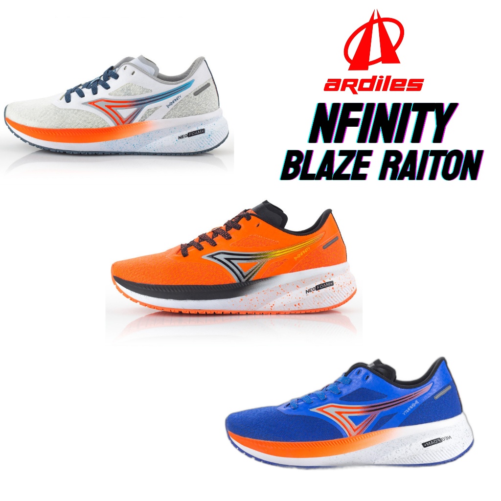 Sepatu Running Ardiles Nfinity Raiton Blaze Original Free Kaos Kaki - Sepatu Ardiles Raiton Blaze Or