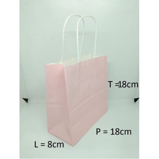 

Paperbag Kosmetik Pink Tali 18X8X18 CM 10pcs
