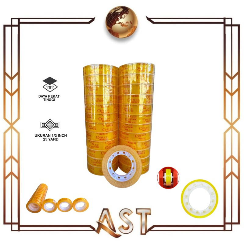 

Solasi Kecil Lakban Bening 1/2 inch X 25 Yard Tape Selotip isolasi Lem Kuat