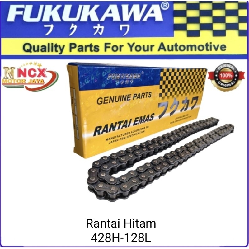 Rantai Motor Fukukawa Hitam Tebal 428H 106L Grand, Supra, CB 150R, CBR 150R, Universal Original Fuku
