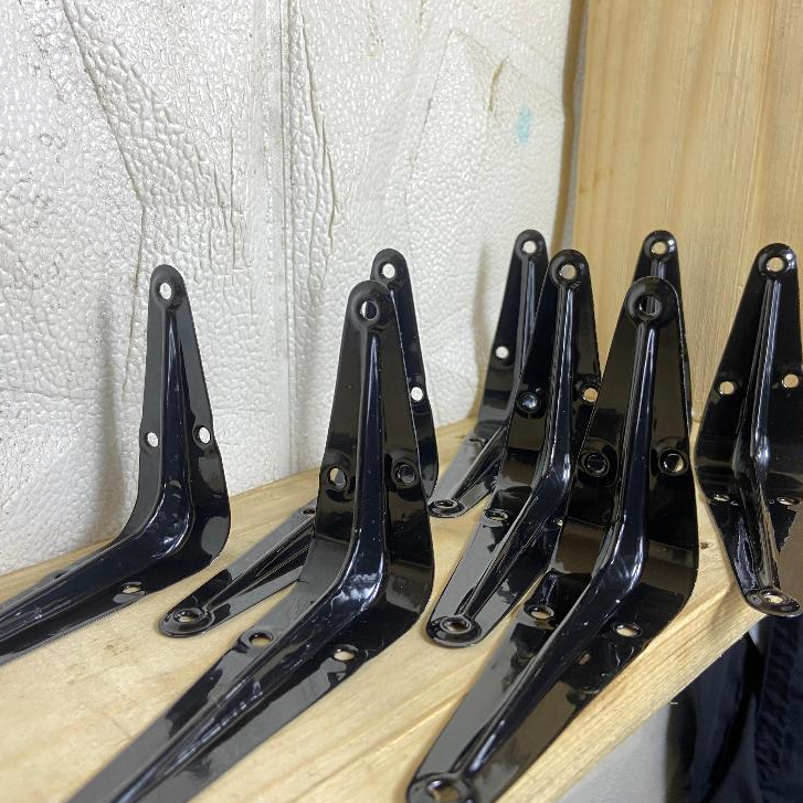 Ambalan Siku Rak Dinding Besi Buku L Bracket Ambalan Gantung Dinding HITAM Penyangga KWALITAS TERBAI