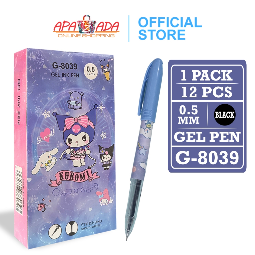 

Apazada - Gel Pen / Pulpen Gel Tinta Hitam 0.5mm [1 Pack - 12 Pcs Pulpen] / Pena Sanrio G-8039