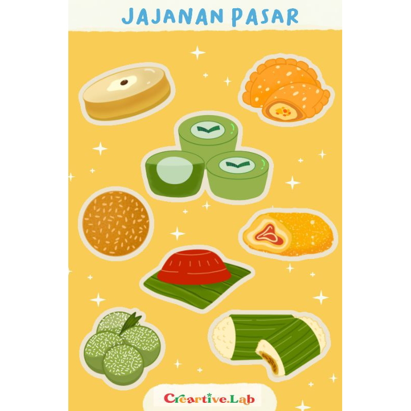 

Sticker Sheet Jajan Pasar | Deco Sticker Vinyl Waterproof
