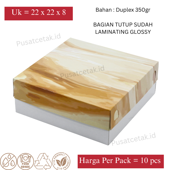 

[10PCS] Box Kue / Box Serbaguna / Kotak / Dus 22 x 22 x 8 Diamond untuk Roti / Kue / Donat dll