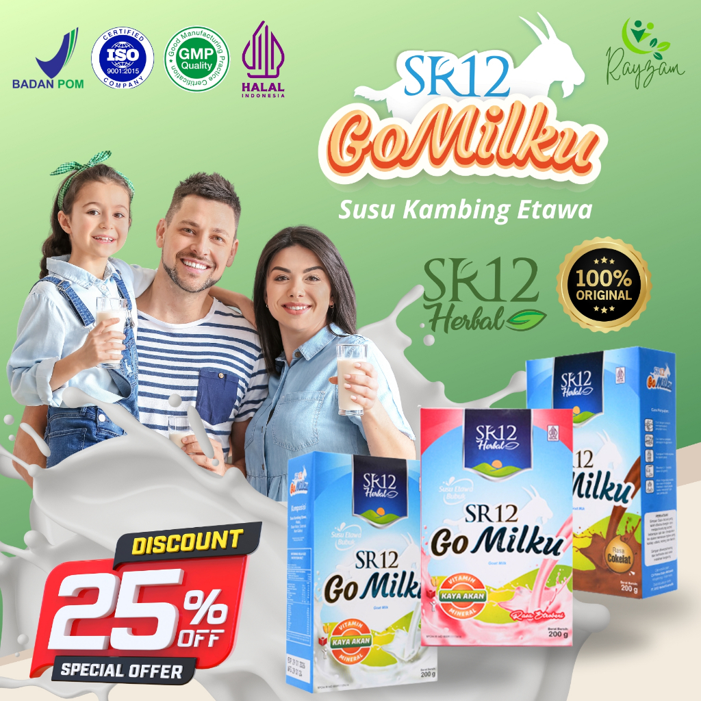 

Gomilku SR12 Susu Kambing Etawa 200gr 600gr HALAL TERBAIK / SUSU KAMBING ETAWA GO MILKU KUALITAS PREMIUM TIDAK BAU - Rayzam SR12 Jawa Tengah