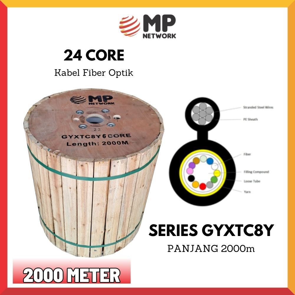 Kabel FO 24 Core fig 8 2000 meter - MP Network