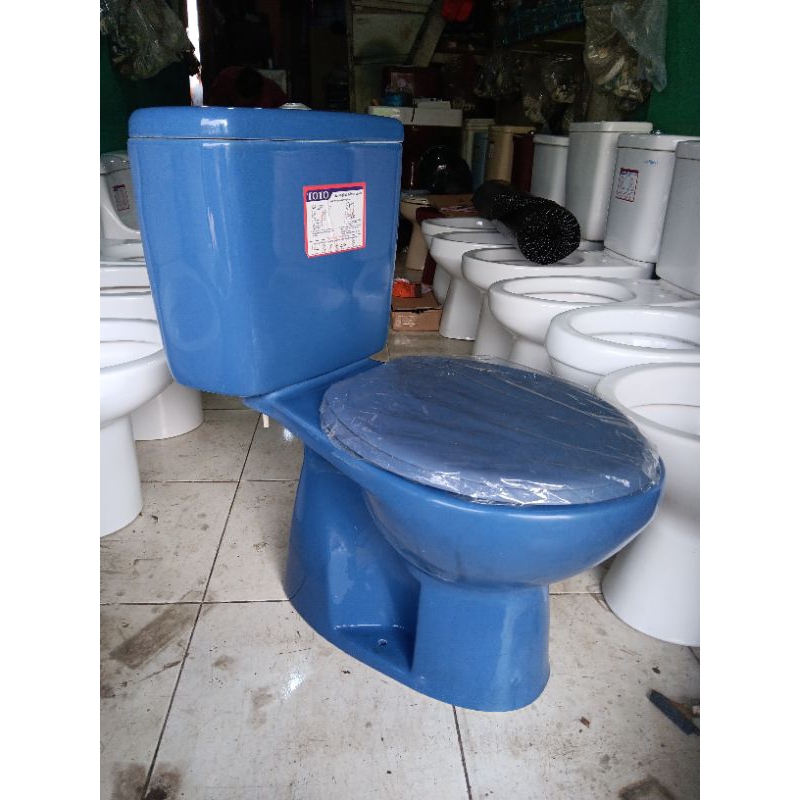 kloset duduk merek toto cw 660 j warna biru tua free ongkir khusus jadetabek