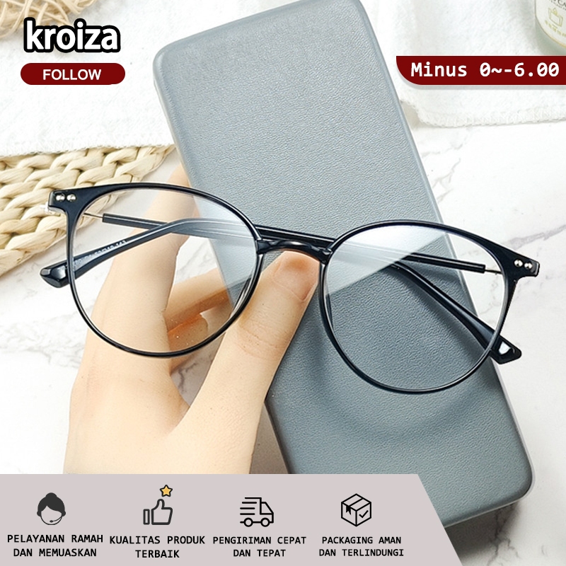 Photocromic minus kacamata wanita minus kacamata minus  2 in 1 Bluecromic kaca mata antiradiasi