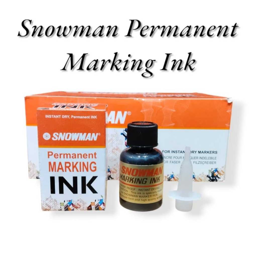 

Snowman Refill / Isi Ulang Tinta Spidol Permanen Warna Hitam