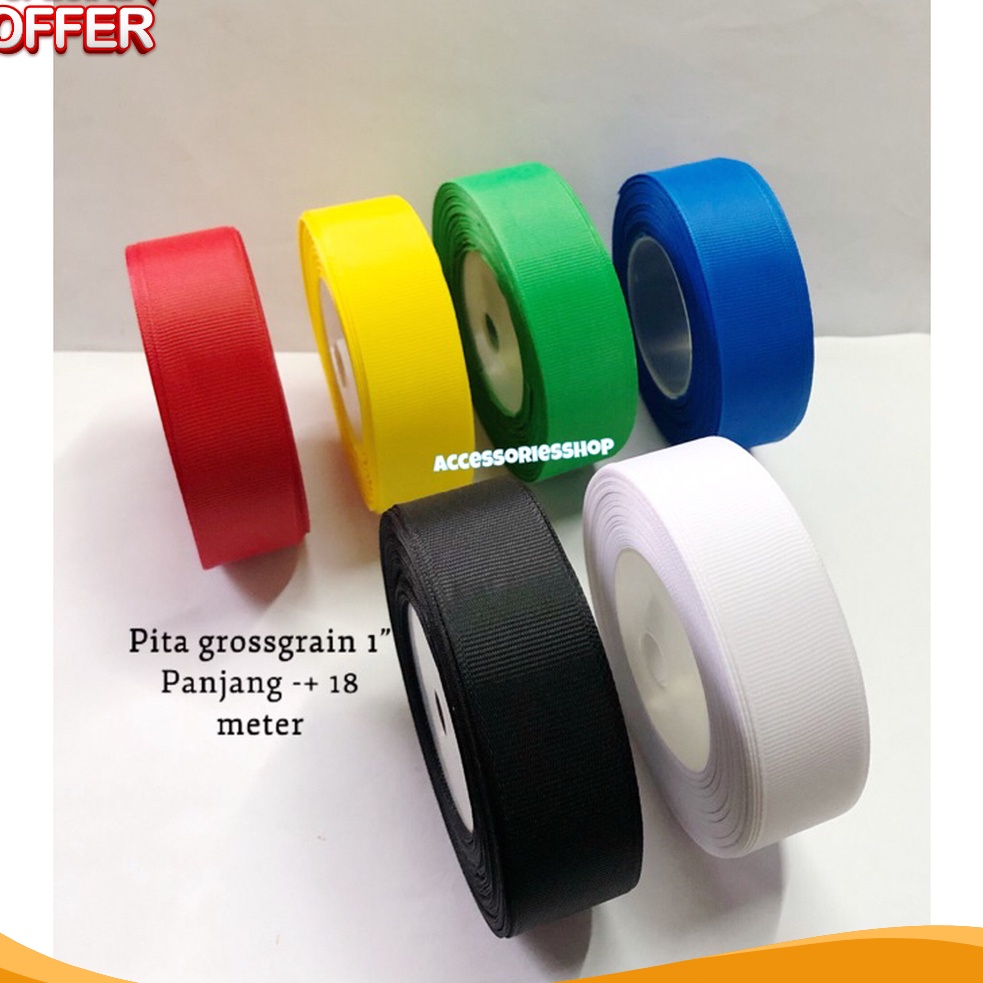 

MURAH MERIAH Pita grossgrain 1inch 25cm 18meter 1Roll