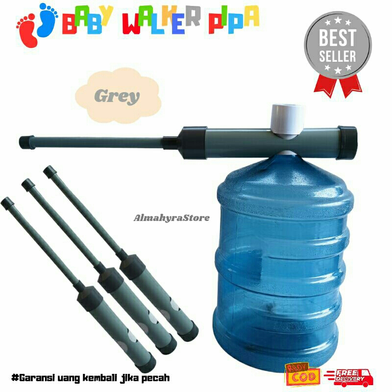 Baby Walker Pipa Pvc (Grey) Alat Bantu Belajar Jalan Bayi - Mudah Dipasang dan Aman