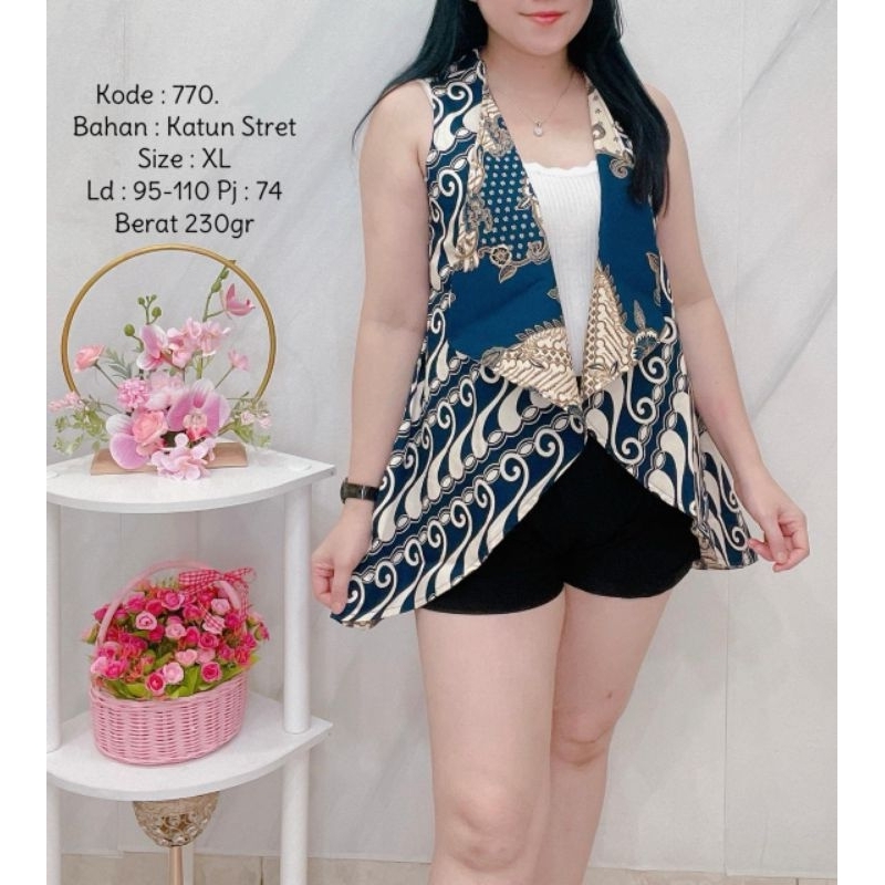 Outer Batik Rompi Batik Bolak Balik Wanita AB-38