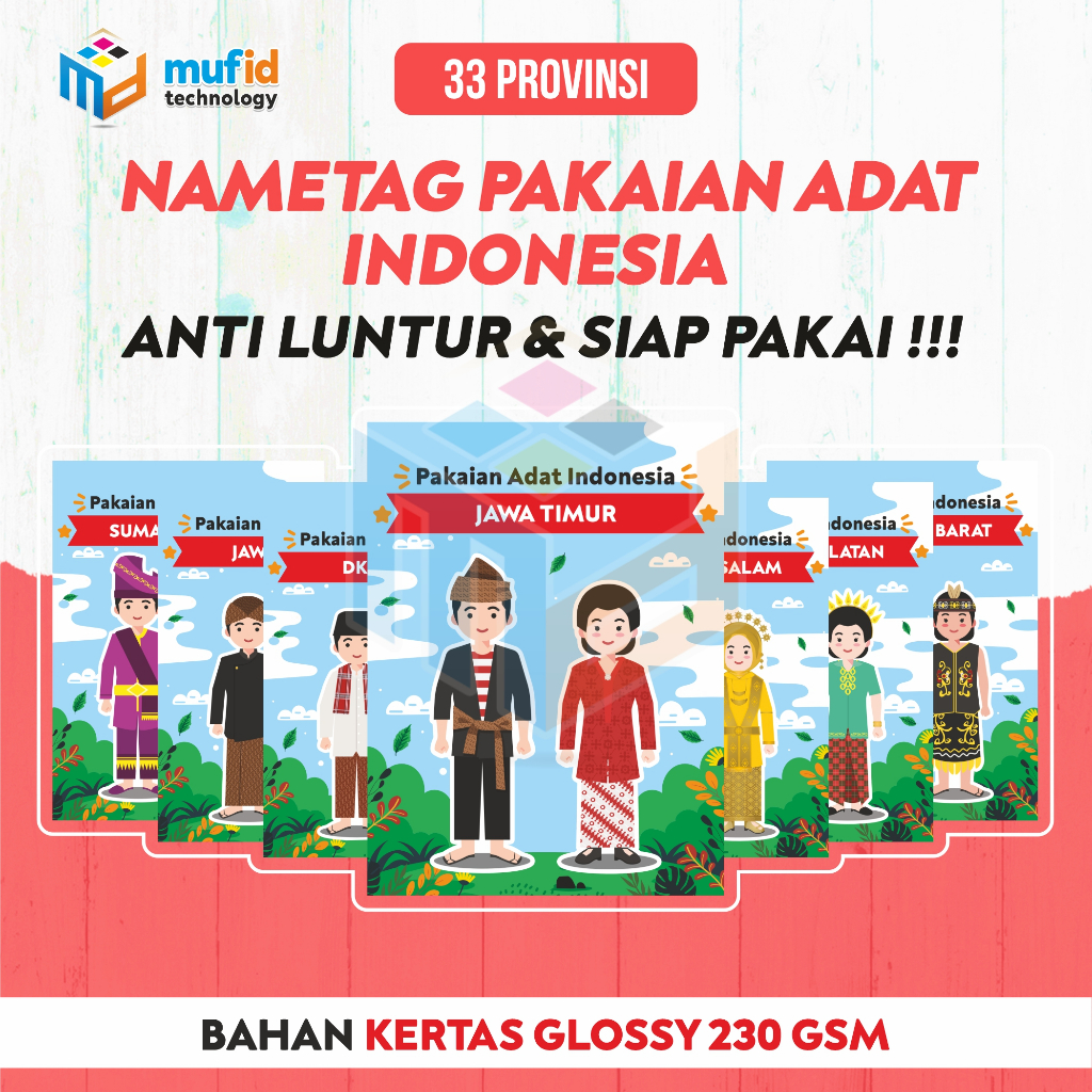 

(B3) NAMETAG PAKAIAN ADAT INDONESIA 9 X 12 CM