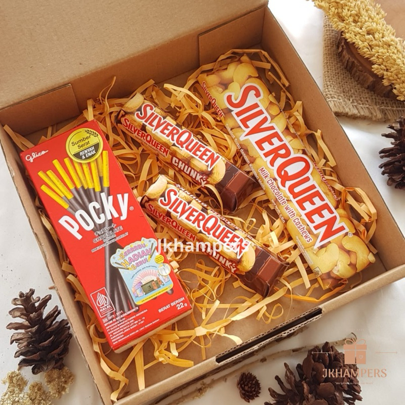 

Hampers cokelat hampers coklat silverqueen pocky chunky hadiah ulang tahun hadiah pacar hadiah wisuda hadiah anniversary