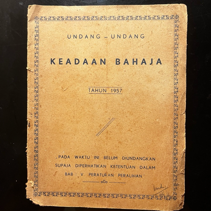 Buku UNDANG UNDANG KEADAAN BAHAYA 1957
