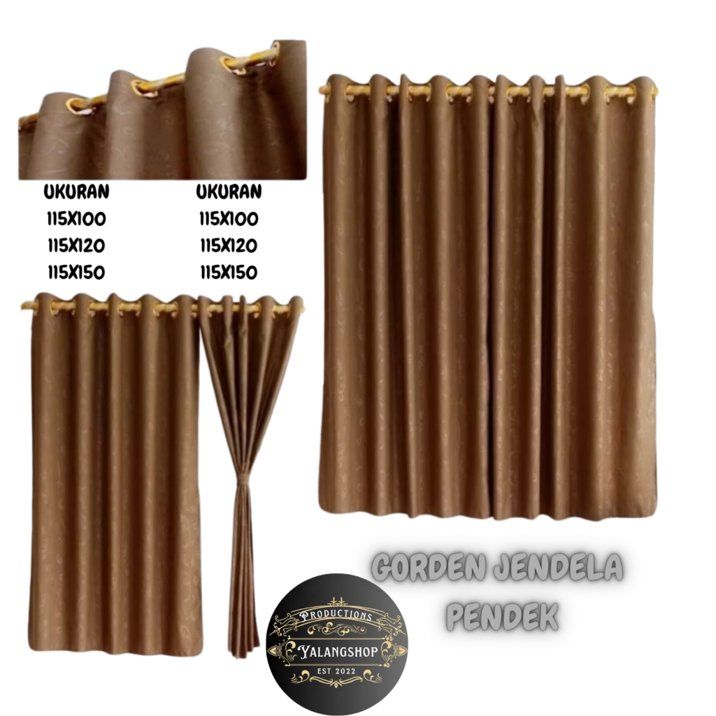 GORDEN JENDELA KAMAR GORDEN KAMAR TAMU GORDEN MINIMALIS PENDEK TINGGI 120CM RING/ HORDENG JENDELA