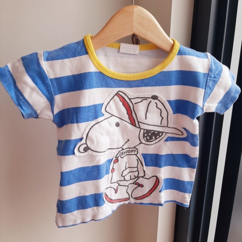 kaos anak snoopy kaos salur biru anak kaos katun karakter anak snoopy kaos snoopy