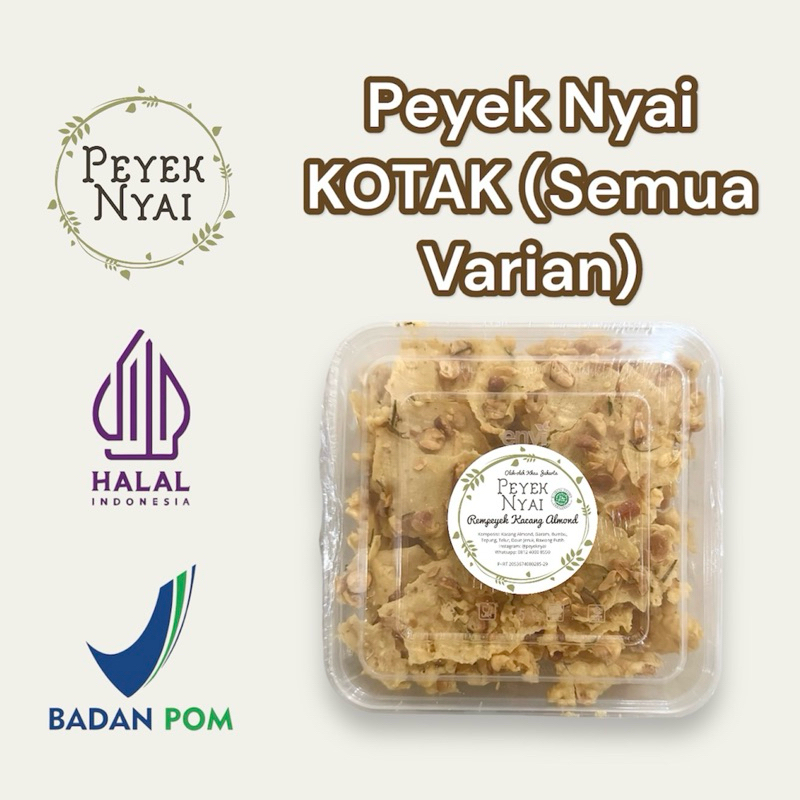 

Peyek Nyai - Semua Varian (Toples 1500 ml/Toples Kotak) | Peyek Kacang | Peyek Teri Medan | Peyek Udang | Peyek Cabai | Peyek Kacang Hijau | Peyek Kedelai Hitam | Peyek Almond | Peyek Kacang Mede