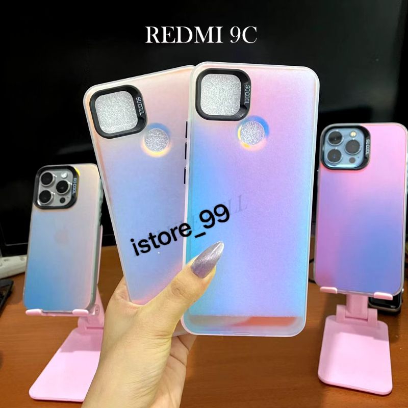 SLICON/CASE IMD SILVER AURORA REDMI 9C 9A 10A 10C CASE IMD HOLOGRAM SILVER AURORA