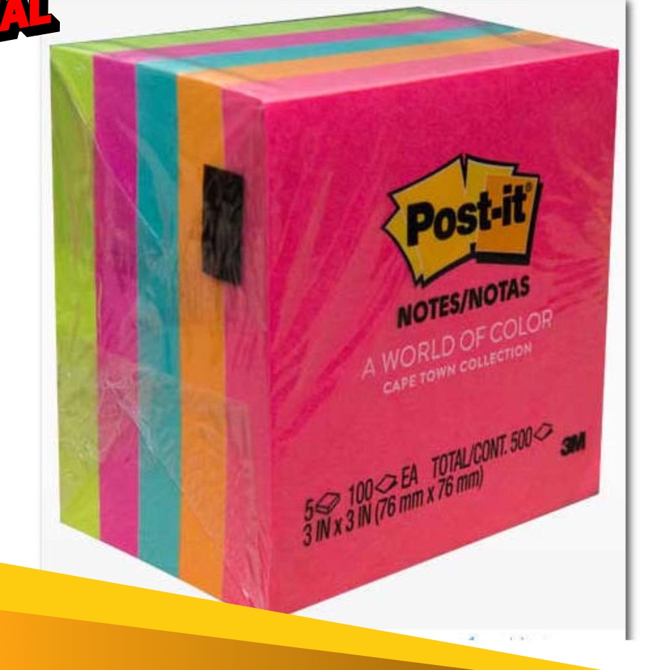 

MURAH MERIAH Post it Stick Note Warna warni 654 merk 3M Isi 5 pad