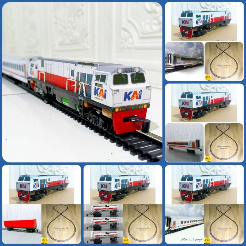 KERETA API INDONESIA | FULL SET RANGKAIAN | LOKOMOTIF CC206 | GERBONG | REl