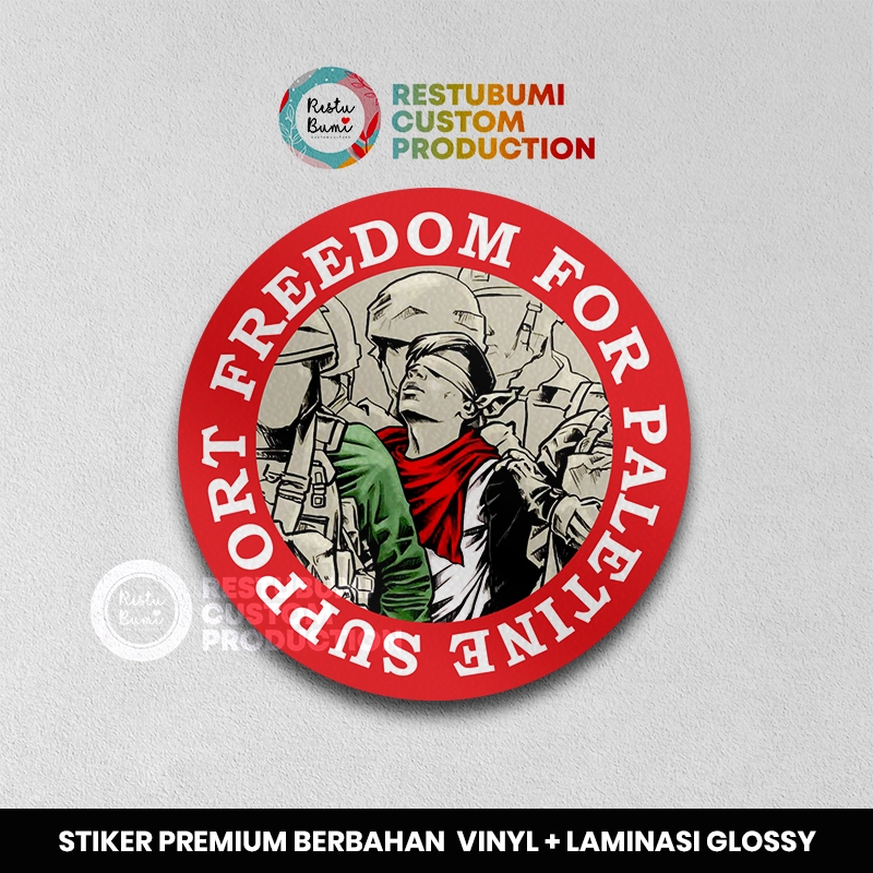 

Stiker Vinyl Palestine - Support Freedom Red