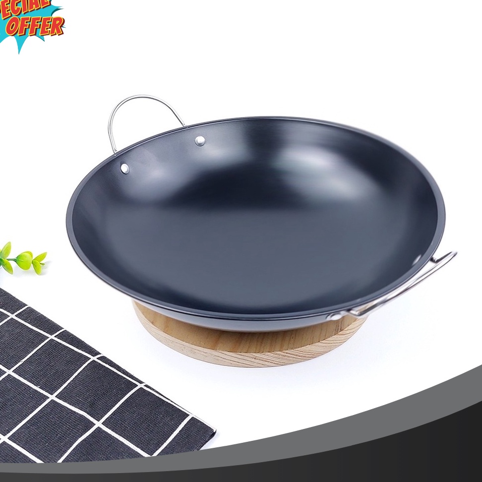 BONANZA WAJAN KUALI MINI HITAM STAINLESS TEBAL 212325CM  KUALI MINI PLAT PENGGORENGAN ANTI LENGKET  