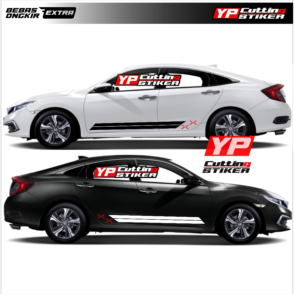 stiker mobil civic list minimalist sticker mobil civic X tokyo drift terbaru