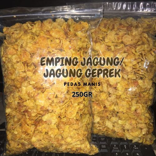 

JAGUNG GEPREK 230GR DAN 500GR / EMPING JAGUNG / PEDAS MANIS / SNACK KILOAN / KUE KERING GURIH