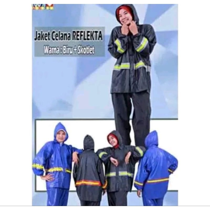 (setelan) jas hujan dewasa merk elephant brand model reflekta termurah
