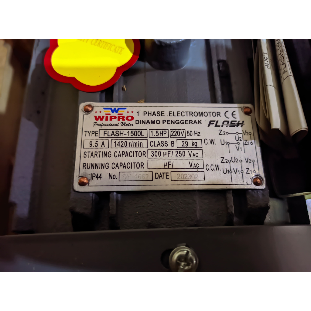 Dinamo Wipro 1.5HP 1PHASE 2P - 4P