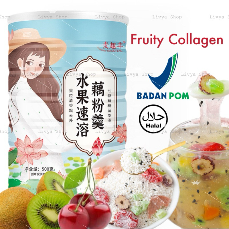 

BPOM Ou fen lotus root powder fruity collagen 500 gr lotus root meal soup oufen sarang burung walet