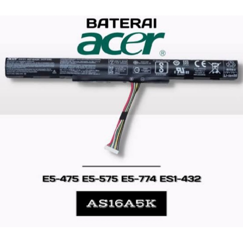Baterai Batre Laptop Acer AS16A5K, AS16A7K, AS16A8K, 4ICR19/66