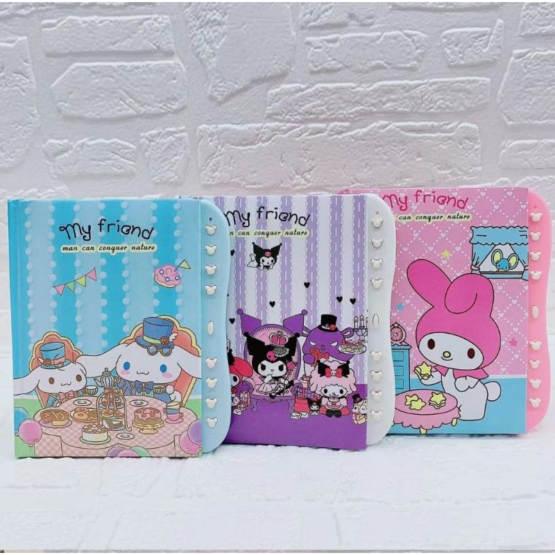 

buku diary sandi A6 lucu buku catatan harian sanrio kuromi cinnamoroll melody anak perempuan kode