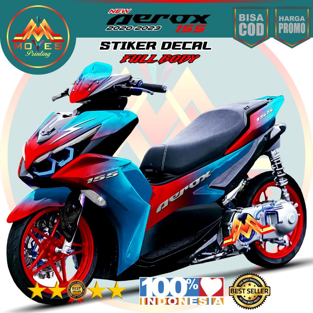 TERBARU . Decal stiker full body all new aerox 155 motib bunglon stiker aerox 155