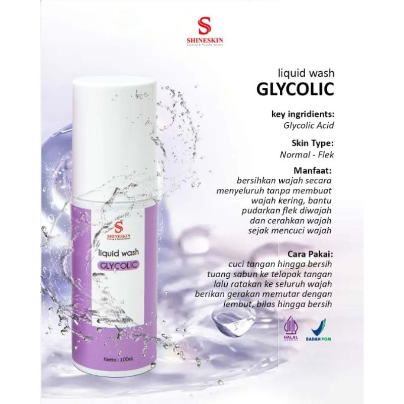 Shineskin Liquid Wash Glycolic - Memudarkan flek hitam