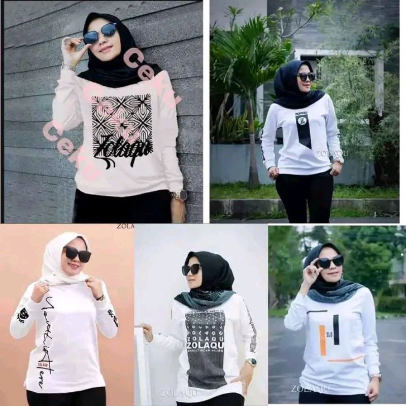 Kaos zolaqu//Atasan zolaqu lengan panjang//zolaqu jumbo